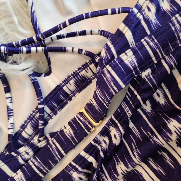 Athleta Aqualuxe Print Molded Bikini Top Blue Swimwear Women’s Sz XS NWT‎ - Picture 8 of 14